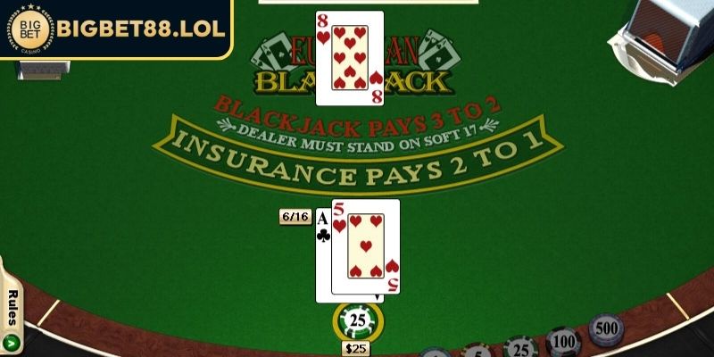 Cách chơi một ván Blackjack BigBet88 online